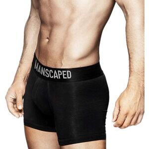 Manscaped Mens Anti-Chafing Boxer Briefs Black Microfiber Underwear New